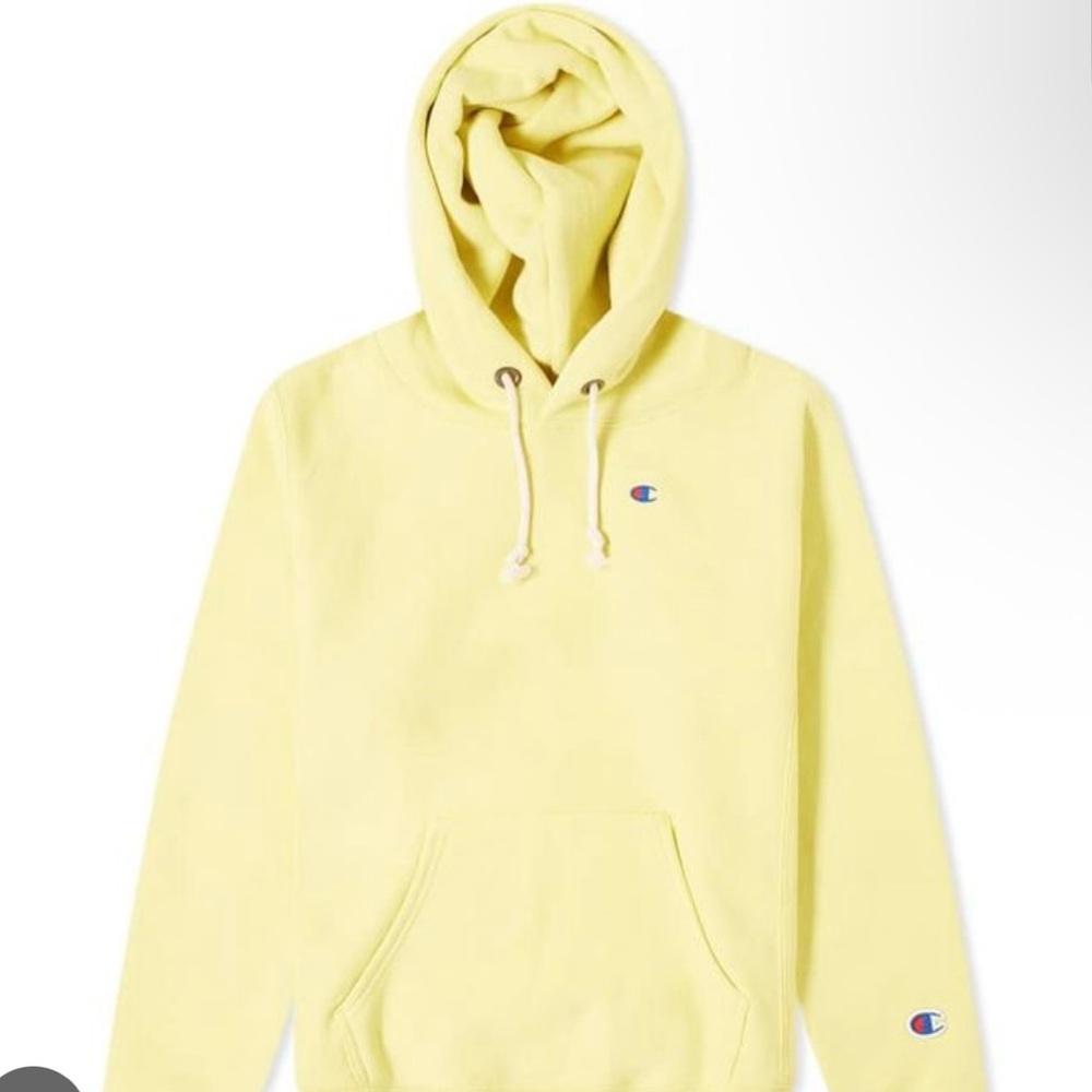 Champion lemon Yellow Hoodie womans size: XS oversized, Reverse weave.
